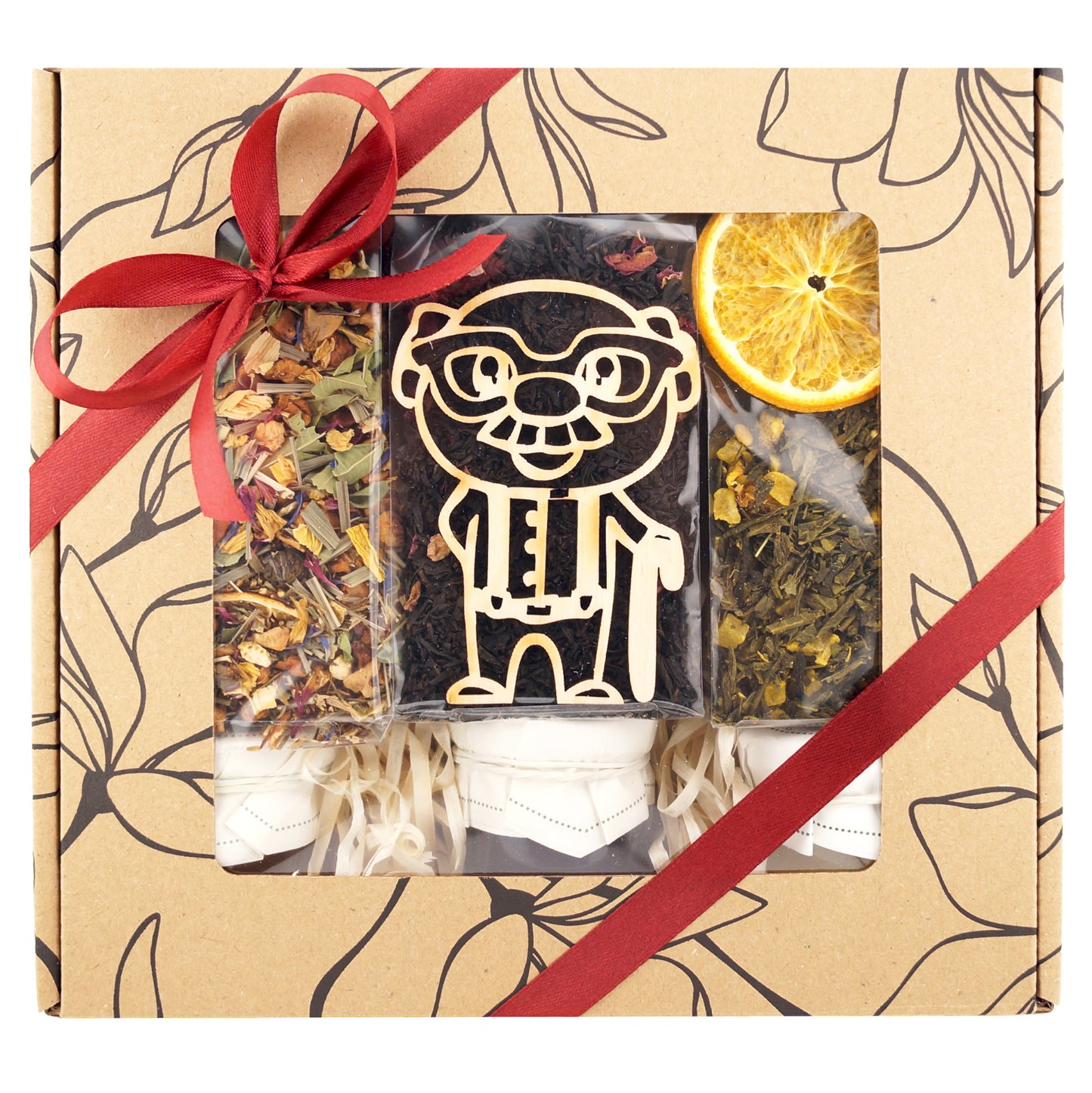 Elegant gift packaging for "For The Best Grandfather" tea and sweets gift set