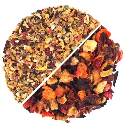 Floral Fruit Festival Tea and Strawberry Kiwi Fruit Tea - premium tea gift set for women, gift basket for mom
