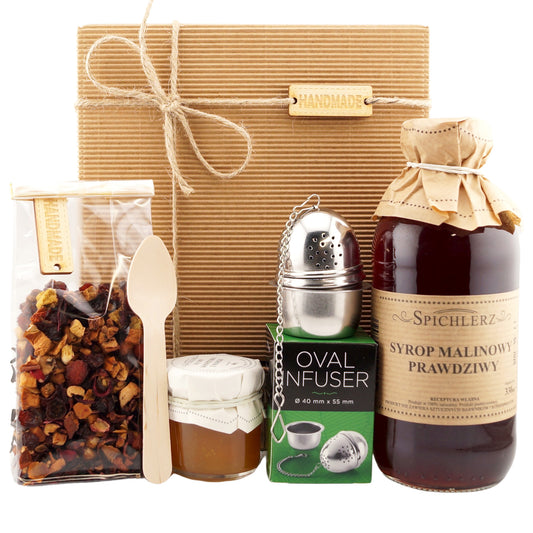 Luxury tea gift set with teapot, honey and sweets – perfect birthday present or tea lovers gift basket