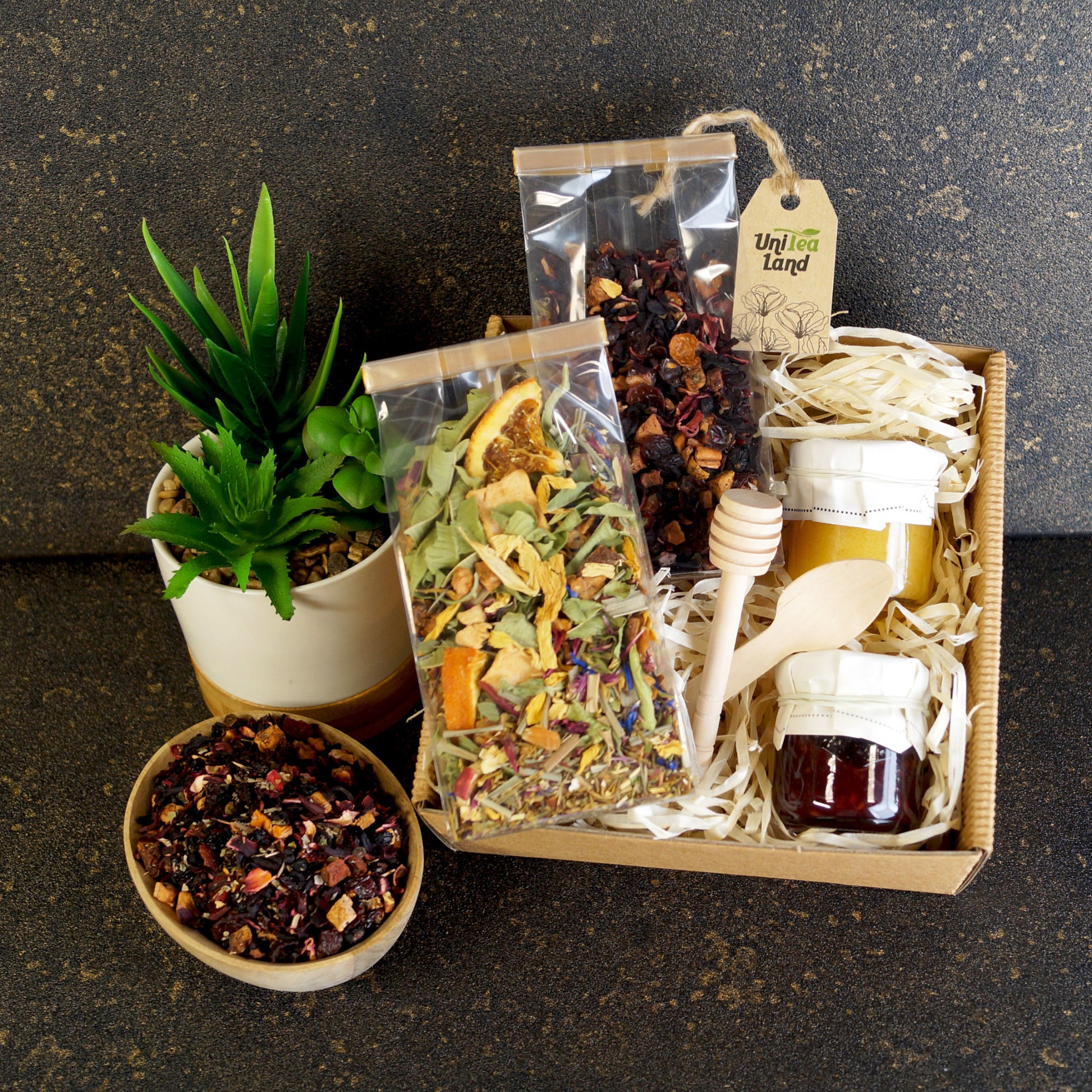 Gift basket for grandma filled with luxury tea and sweets