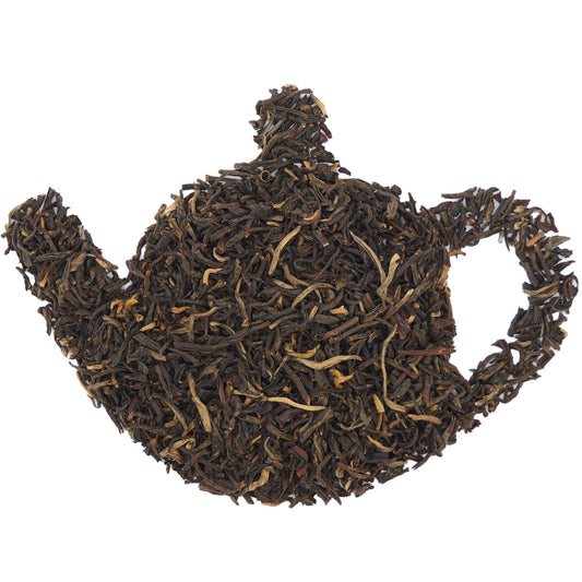 Close-up of loose leaf Golden Yunnan Chinese black tea with golden tips