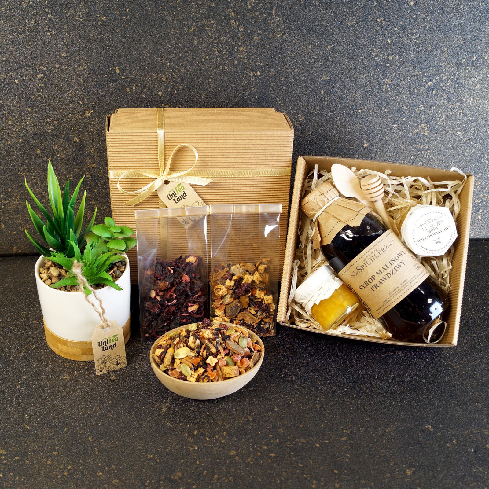 Grandmother gift basket with premium tea and delicious treats