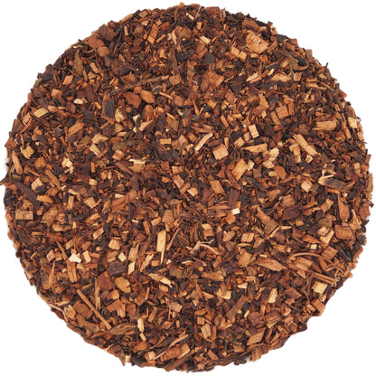 Close-up of loose leaf honeybush tea, rich in flavor and naturally sweet