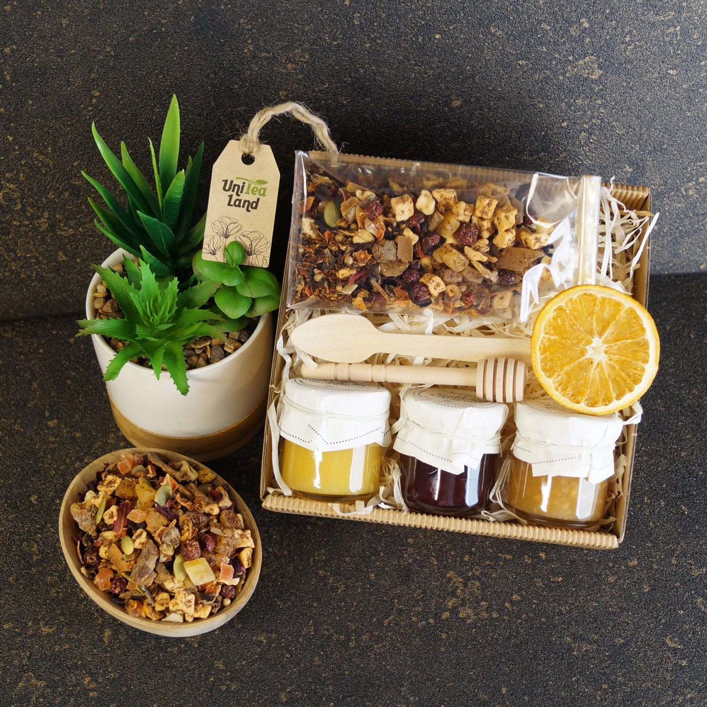 Luxury Mother's Day Tea Gift Box with Tea and Honey