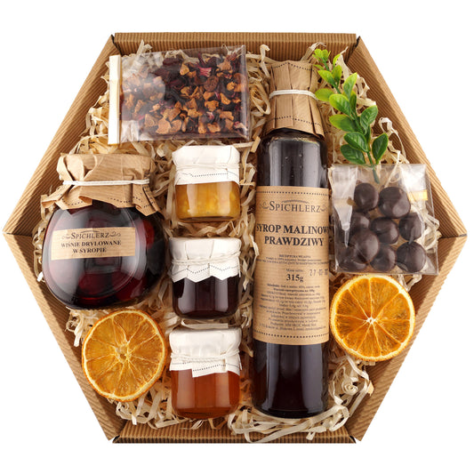 Luxury tea gift basket with jams, honey and sweets – perfect gift set for mom, grandma or teacher