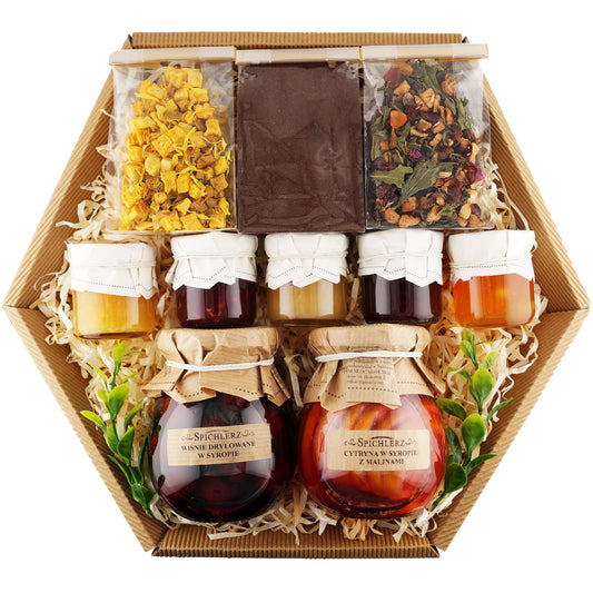 Luxury tea gift set with honey, sweets and premium tea – perfect gift basket for grandma or mom