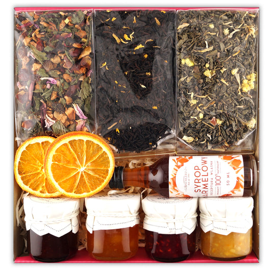 Mother’s Day tea gift set with honey and treats – perfect present for mom