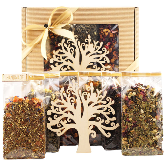 Organic Tea Gift Set in a luxury gift box with a selection of premium teas