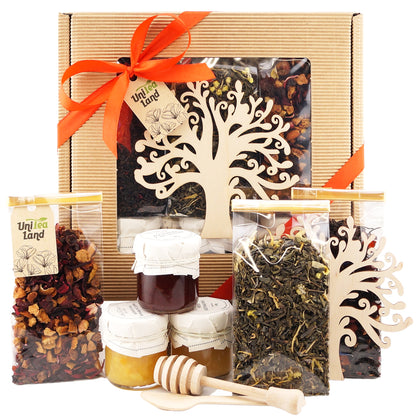 Organic tea gift set with honey – perfect gift for teacher appreciation or tea lovers