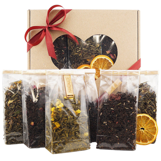 Romantic Tea Gift Set for Her and Him with Premium Black and Green Tea