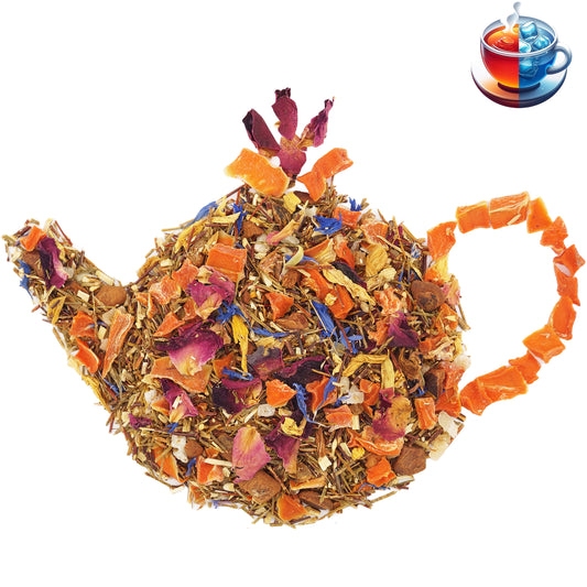 Rooibos mango tea with green rooibos and tropical fruit – fruity loose leaf tea perfect for iced tea or kombucha