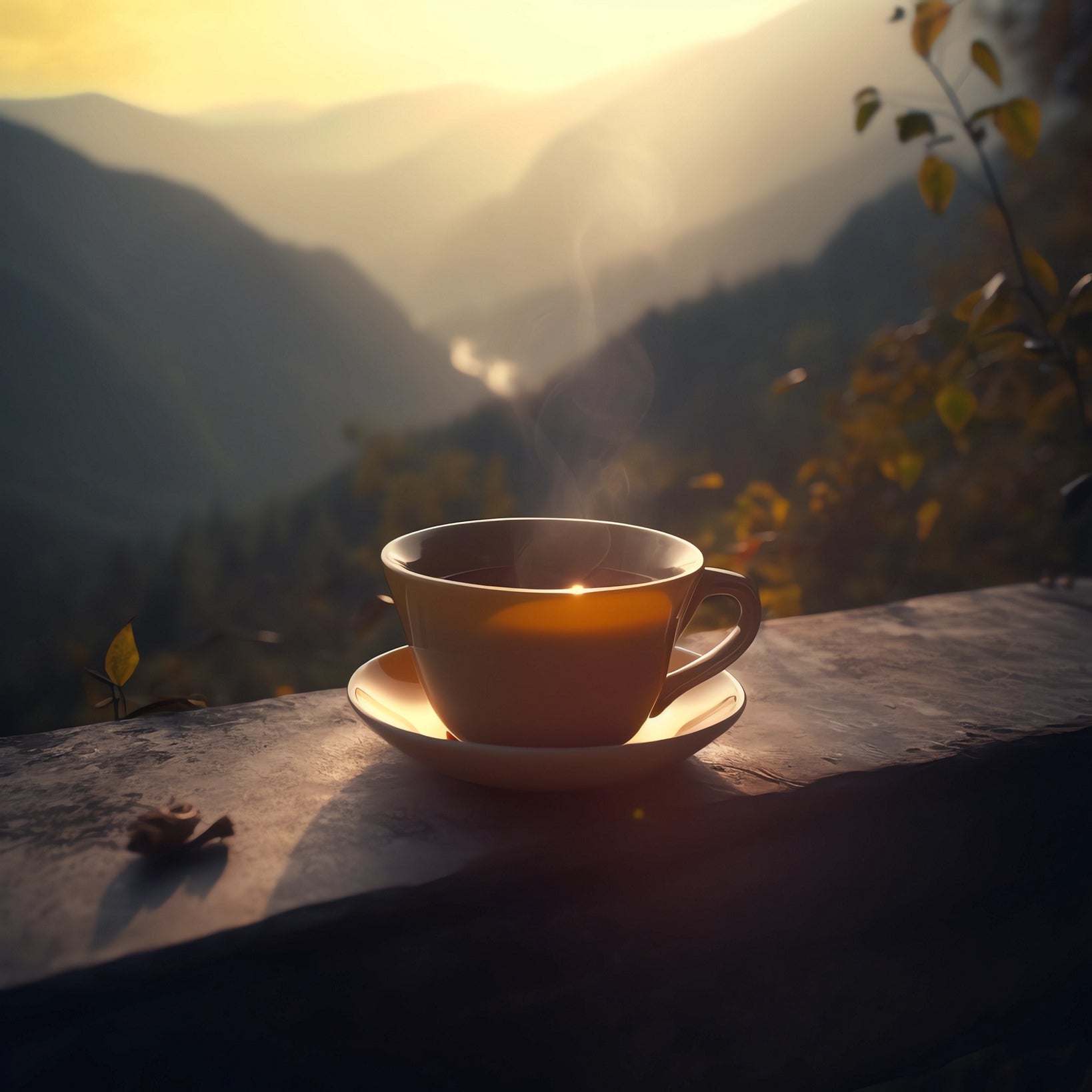 Serene Sunset tea blend with visible chamomile flowers and rooibos