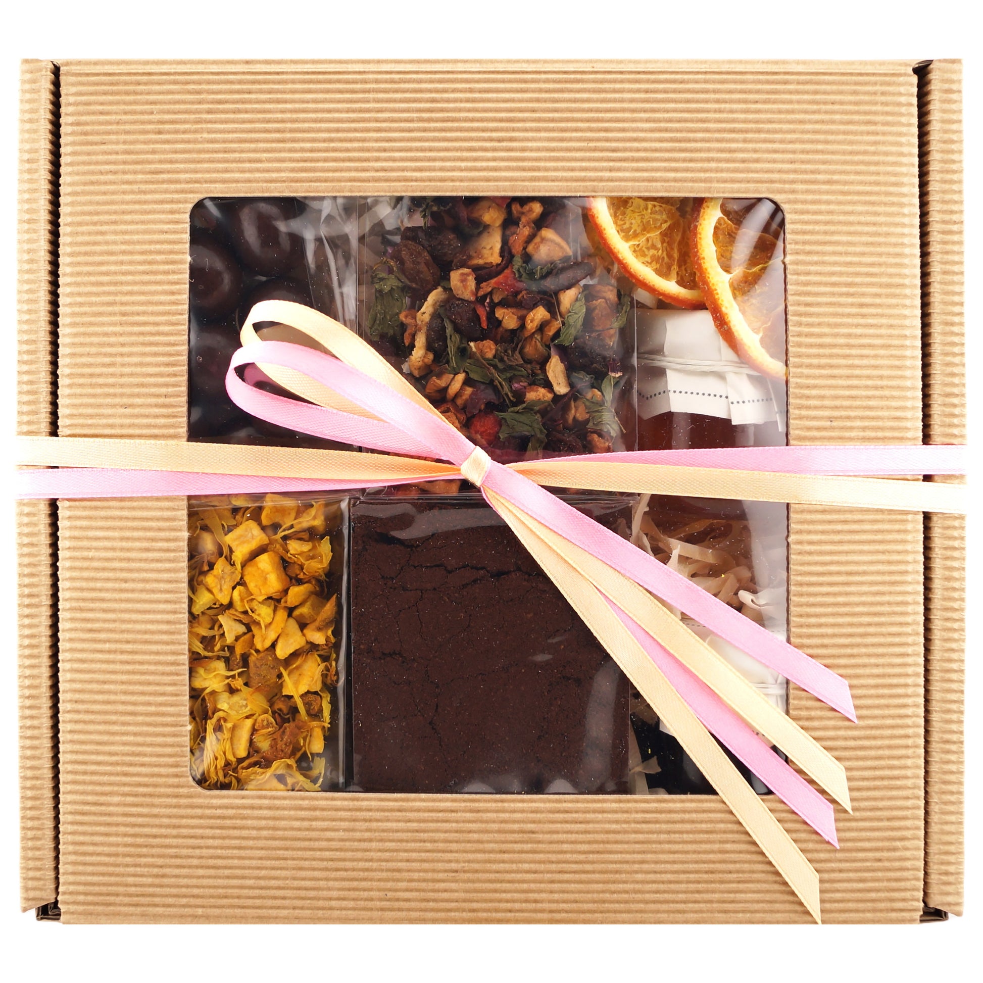 Sweets and chocolates in creative Mother’s Day tea gift box