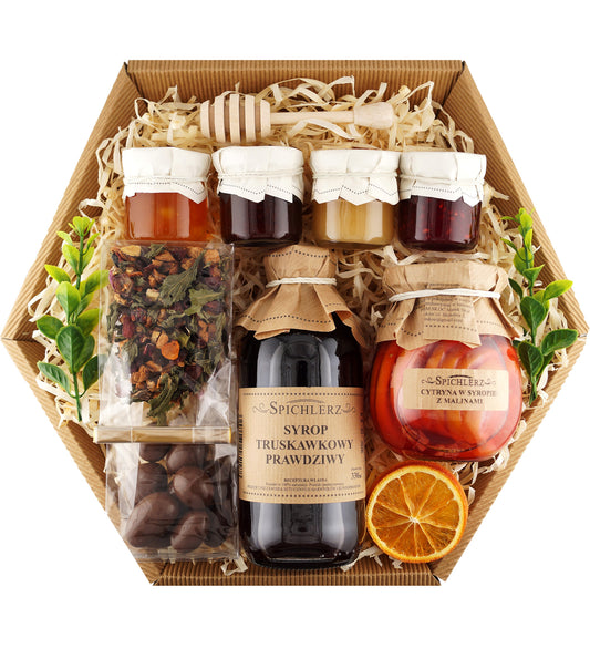 Tea gift set for mom – great birthday or Mother’s Day gift with sweets and natural honey
