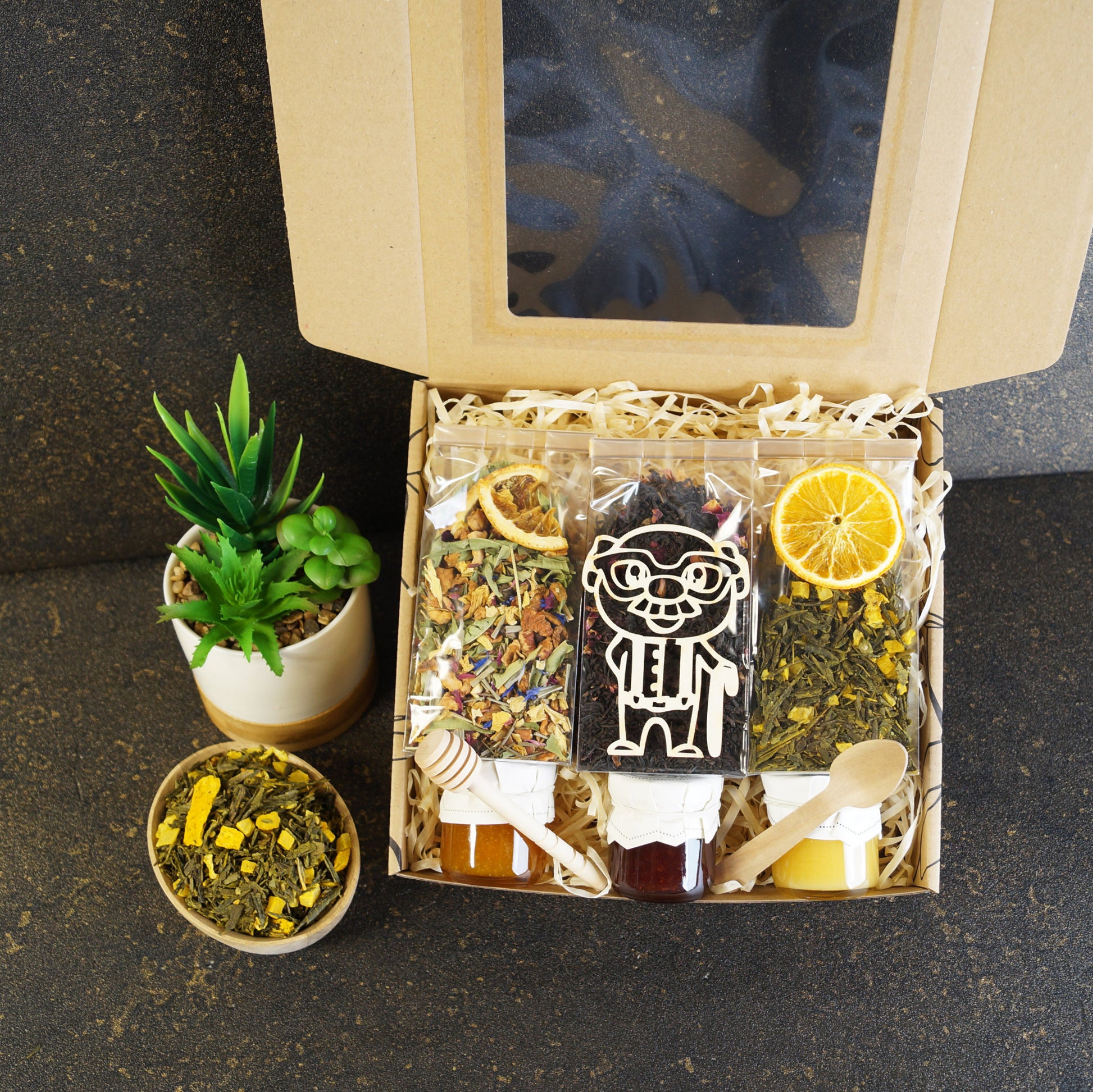 Tea, honey, and jam gift set for the best grandfather