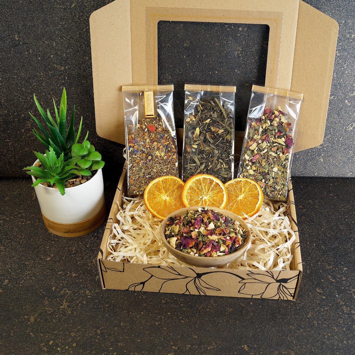 Tea sampler gift set with premium loose leaf teas – perfect tea gift for mom