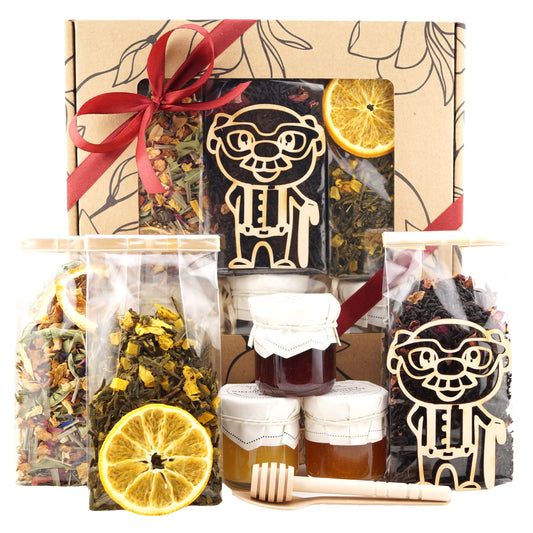 Tea gift set for grandfather with premium tea and sweets assortment